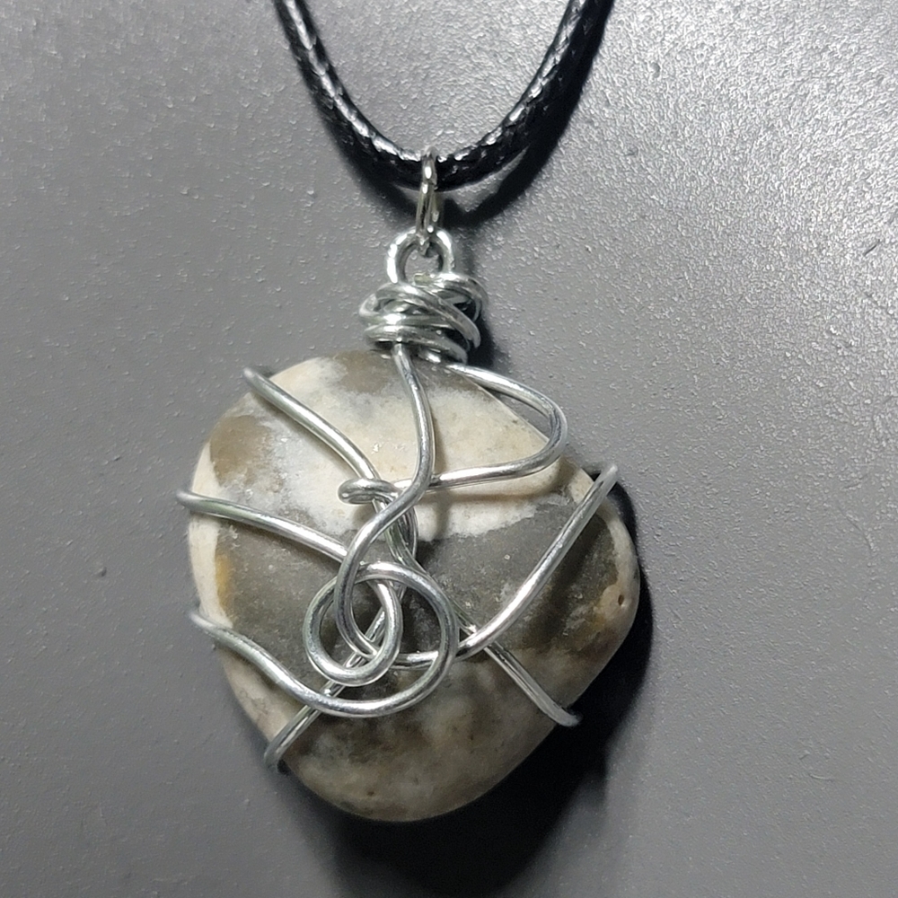 Wire Wrapped River Rock Necklace | Cute Geology Gift | Handmade